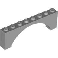 Brick Arch 1 x 8 x 2 Raised — Light Bluish Gray