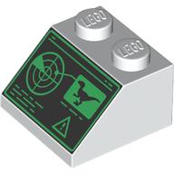Slope 45° 2 x 2 with Computer Screen, Radar, Raptor print — White