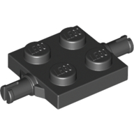 Plate Special 2 x 2 with Wheel Holders — Black