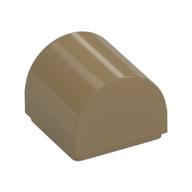 Brick Curved 1 x 1 x 2/3 Double Curved Top, No Studs — Dark Tan
