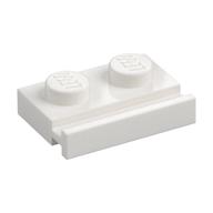 Plate Special 1 x 2 with Door Rail — White