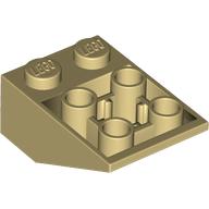 Slope Inverted 33° 3 x 2, Connections between Studs, Ovoid Bottom Pin — Tan