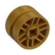 Wheel 14mm D. x 9.9mm with Centre Groove, Fake Bolts and 6 Spokes — Pearl Gold