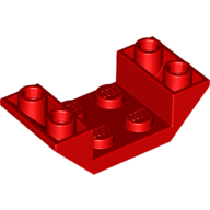 Slope Inverted 45° 4 x 2 Double with 2 x 2 Recessed — Red