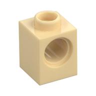 Technic Brick 1 x 1 with Pin Hole — Tan