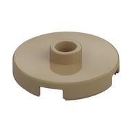 Plate Special Round 2 x 2 with Center Stud (Jumper Plate) — Dark Tan