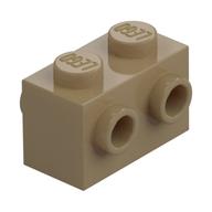 Brick Special 1 x 2 with Studs on 2 Sides — Dark Tan