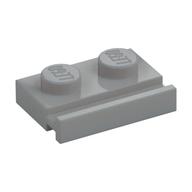 Plate Special 1 x 2 with Door Rail — Light Bluish Gray