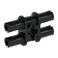 Technic Pin Double with Axle Hole - Squared Holes — Black