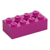 Brick Special 2 x 4 with 3 Axle Holes — Magenta