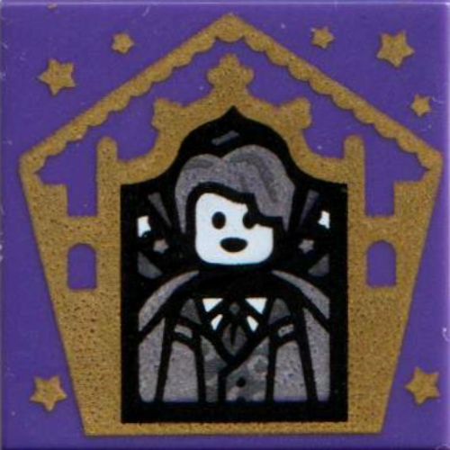 Tile 2 x 2 with Wizard Card Gilderoy Lockhart print — Dark Purple