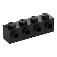 Brick Special 1 x 4 with 4 Studs on One Side — Black