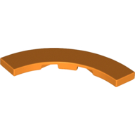 Tile 4 x 4 Curved, Macaroni — Orange