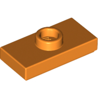 Plate Special 1 x 2 with 1 Stud with Groove and Inside Stud Holder (Jumper) — Orange