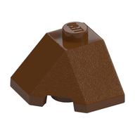 Wedge Sloped 45° 2 x 2 Corner — Reddish Brown