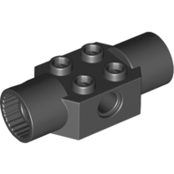 Technic Brick Special 2 x 2 with Pin Hole, with 2 Rotation Joint Sockets — Black