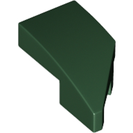 Brick Wedged, Curved 2 x 1 with Stud Notch Left — Dark Green