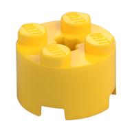 Brick Round 2 x 2 with Axle Hole — Yellow