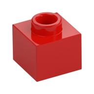 Plate 1 x 1 x 2/3 with Open Stud — Red