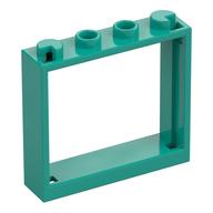 Window 1 x 4 x 3 without Shutter Tabs — Dark Turquoise