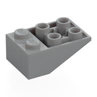 Slope Inverted 33° 3 x 2, Connections between Studs, Round Bottom Pin — Light Bluish Gray