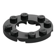 Plate Round 4 x 4 with 2 x 2 Round Opening — Black