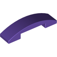 Brick Curved 4 x 1 Double with No Studs — Dark Purple