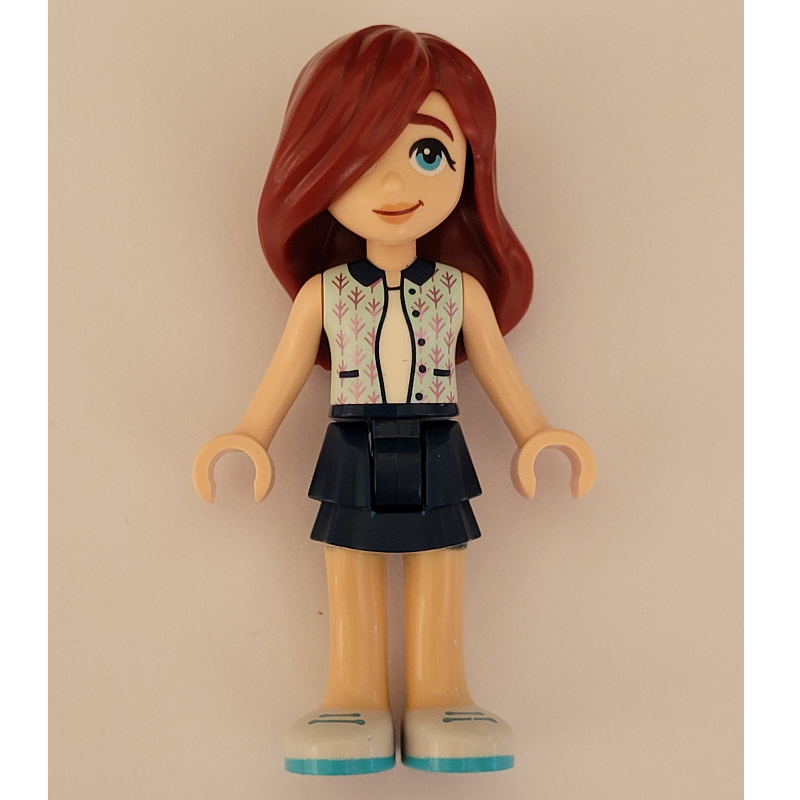 Friends Paisley - Light Aqua Vest, Dark Blue Skirt Layered, White Shoes, Medium Azure Soles and Laces