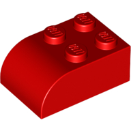 Brick Curved 2 x 3 — Red