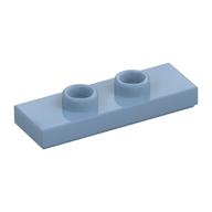 Plate Special 1 x 3 with 2 Studs with Groove and Inside Stud Holder (Jumper) — Sand Blue