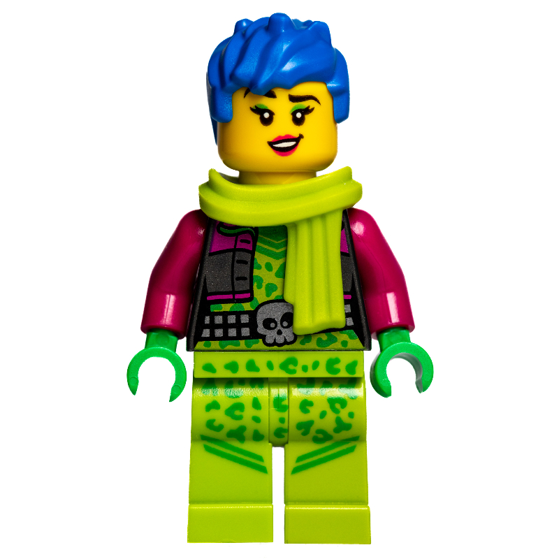 Raze - Lime Scarf, Blue Messy Hair