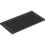Plate Special 6 x 12 with Studs on 3 Edges — Black