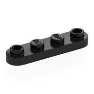 Plate Special 1 x 4 Rounded with 2 Open Studs — Black