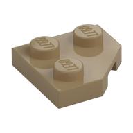 Wedge Plate 2 x 2 Cut Corner — Dark Tan