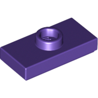 Plate Special 1 x 2 with 1 Stud with Groove and Inside Stud Holder (Jumper) — Dark Purple