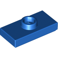 Plate Special 1 x 2 with 1 Stud with Groove and Inside Stud Holder (Jumper) — Blue