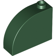 Brick Curved 1 x 3 x 2 — Dark Green