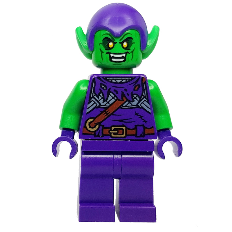 Green Goblin - Bright Green Skin, Dark Purple Outfit, Small Yellow Eyes, Plain Legs