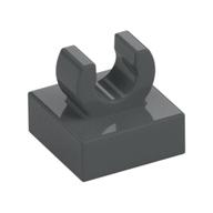 Tile Special 1 x 1 with Clip with Rounded Edges — Dark Bluish Gray
