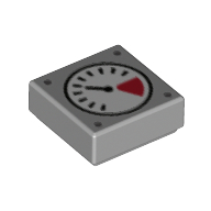 Tile 1 x 1 with Gauge print — Light Bluish Gray