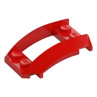 Wheel Arch, Curved Wedge 4 x 3 with 2 x 2 Opening and 4 Studs — Red