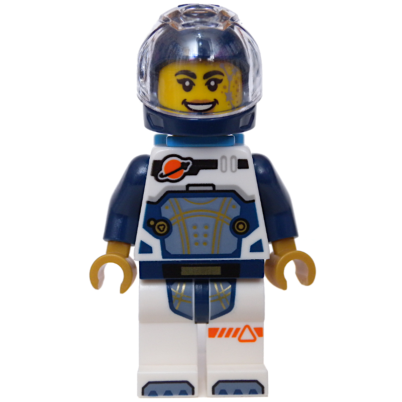 Astronaut - Female, White Spacesuit with Dark Blue Arms, Dark Blue Helmet, Trans-Clear Visor, Dark Azure Jet Pack