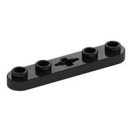Technic Plate 1 x 5 with Smooth Ends, 4 Studs and Centre Axle Hole — Black