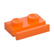 Plate Special 1 x 2 with Door Rail — Orange