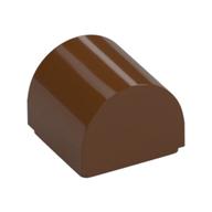 Brick Curved 1 x 1 x 2/3 Double Curved Top, No Studs — Reddish Brown