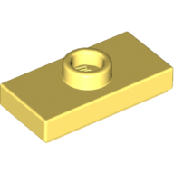 Plate Special 1 x 2 with 1 Stud with Groove and Inside Stud Holder (Jumper) — Bright Light Yellow