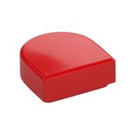 Tile Round 1 x 1 Half Circle — Red