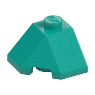 Wedge Sloped 45° 2 x 2 Corner — Dark Turquoise