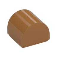 Brick Curved 1 x 1 x 2/3 Double Curved Top, No Studs — Medium Nougat