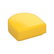 Tile Round 1 x 1 Half Circle — Yellow